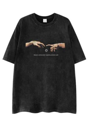 Heavyweight Vintage Washed Cotton Short Sleeve T-Shirt for Women - Hip-Hop Style, Retro Dark Fashion, European & American Trendy Design