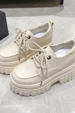 Height-Increasing Women's Patent Leather Platform Loafers - Thick-Soled Spring Autumn Shoes for Short Women