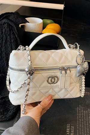 High-End Diamond-Patterned Shoulder Bag - 2025 Spring/Summer Casual Women's Box Bag, Chic & Versatile Fashion Accessory