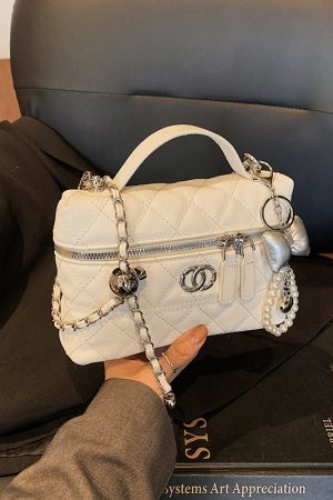 High-End Diamond-Patterned Shoulder Bag - 2025 Spring/Summer Casual Women's Box Bag, Chic & Versatile Fashion Accessory