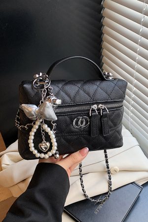 High-End Diamond-Patterned Shoulder Bag - 2025 Spring/Summer Casual Women's Box Bag, Chic & Versatile Fashion Accessory