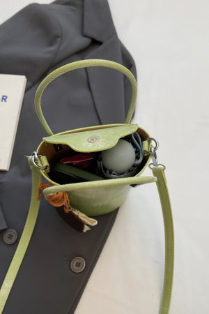 High-End Green Bucket Bag for Women, Summer 2025 Handheld Crossbody Phone Bag, Trendy Niche Fashion Accessory