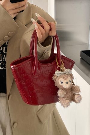 High-End Red Bucket Bag for Women - 2025 Bridal Handbag, Bridesmaid Wedding Crossbody Bag, Elegant Fashion Accessory