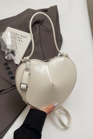 High-End Red Handbag for Women - 2025 Spring Summer Shoulder Crossbody Bag with Heart-Shaped Coin Purse, Trendy Niche Fashion Accessory