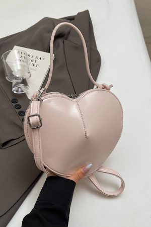 High-End Red Handbag for Women - 2025 Spring Summer Shoulder Crossbody Bag with Heart-Shaped Coin Purse, Trendy Niche Fashion Accessory