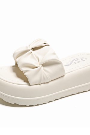 High-End Thick-Soled Platform Slide Sandals for Women - Non-Slip, Height-Increasing, Fashionable Summer 2025 Outdoor Footwear