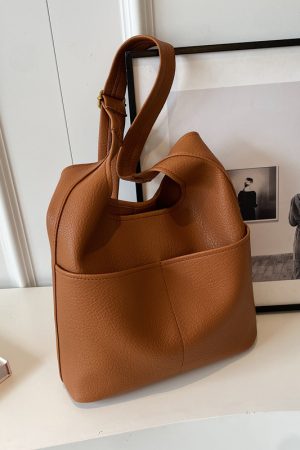 High-End Versatile Bucket Bag for Women - Retro Shoulder Tote with Large Capacity for Spring/Summer 2025 Fashion