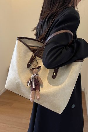 High-End Women's Large Capacity Shoulder Bag - Stylish Spring Summer Commuting Tote for 2025 Fashion