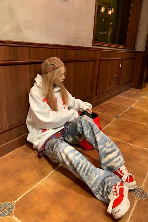 High Street American-Style Ripped Straight Loose Jeans for Men and Women - Fashionable Slim-Fit Wide-Leg Pants