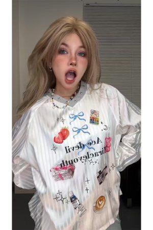 High Street American Style V-Neck Sweatshirt for Women - Cute Color-Block Plaid Long Sleeve Top, Autumn Casual Layering Essential