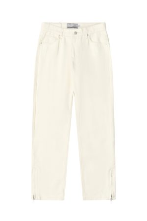 High Street Casual Cuff Zipper Denim Pants - Trendy Y2K Inspired Streetwear for Effortless Style