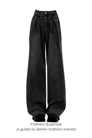 High Street Pink Ripped Jeans for Women, Loose Wide-Leg Floor-Length Pants, Spring Autumn 2025 Fashion