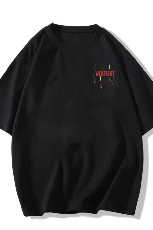 High Street Pure Cotton White Short Sleeve T-Shirt for Women, Plus Size, American Style, Casual Couple Top, Niche Design