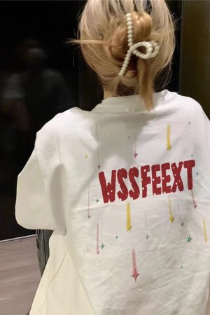 High Street Pure Cotton White Short Sleeve T-Shirt for Women, Plus Size, American Style, Casual Couple Top, Niche Design