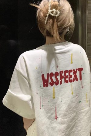 High Street Pure Cotton White Short Sleeve T-Shirt for Women, Plus Size, American Style, Casual Couple Top, Niche Design