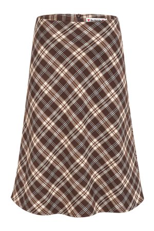 High Waist A-Line Plaid Skirt for Women â€“ Retro College Style Knee-Length Bodycon Skirt in European and American Fashion