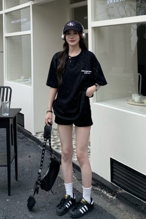 High Waist Black Denim Shorts for Women - Versatile Slim Fit Summer Hot Pants 2025, Y2K Style