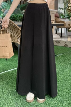 High Waist Gray A-Line Skirt for Women - Slimming Summer Versatile Style, Simple Cool Feel, Perfect for 90s and Y2K Fashion