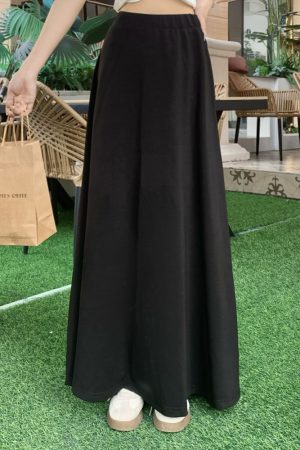 High Waist Gray A-Line Skirt for Women - Slimming Summer Versatile Style, Simple Cool Feel, Perfect for 90s and Y2K Fashion