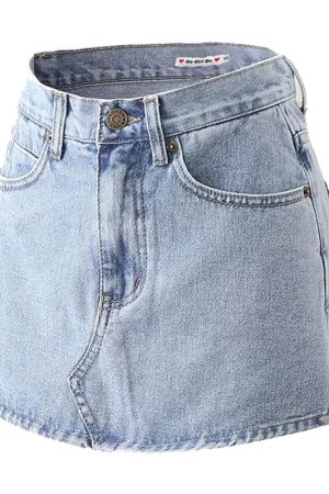 High Waist Side Split Denim Skirt for Women - Slimming Summer Skirt, European and American Style, Anti-Exposure Short Skirt