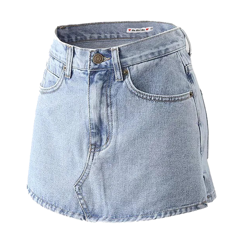 High Waist Side Split Denim Skirt for Women - Slimming Summer Skirt, European and American Style, Anti-Exposure Short Skirt High Waist Side Split Denim Skirt for Women - Slimming Summer Skirt, European and American Style, Anti-Exposure Short Skirt