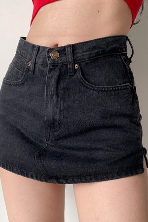 High Waist Side Split Denim Skirt for Women - Slimming Summer Skirt, European and American Style, Anti-Exposure Short Skirt