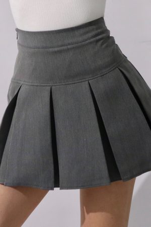 High-Waisted A-Line Retro Academy Style Skirt | Slim-Fit Flattering Short Umbrella Skirt for a Stylish 90s Look