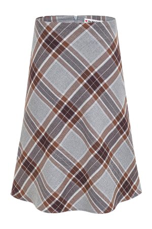 High-Waisted Color-Blocking Plaid A-Line Skirt for Women - Retro European American Style Short Bodycon Fashion