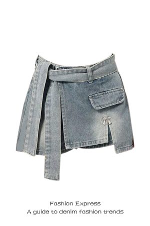 High-Waisted Irregular Split Lace-Up Denim Shorts for Women - Slim Straight Wide-Leg Hot Pants for Autumn Winter 2025