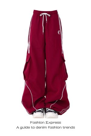 High-Waisted Loose Wide-Leg Wine Red Casual Work Pants for Women - Autumn Winter 2025 High Street Fashion