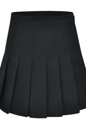 High-Waisted Pleated Mini Skirt with Safety Shorts - Retro American Style, Mizuhara Kiko Inspired, Super Beautiful Fashion Statement