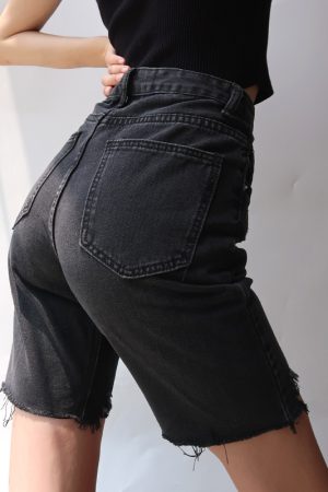 High-Waisted Retro Slim-Fit Frayed Denim Shorts for Women - European & American Style Cycling Summer Shorts
