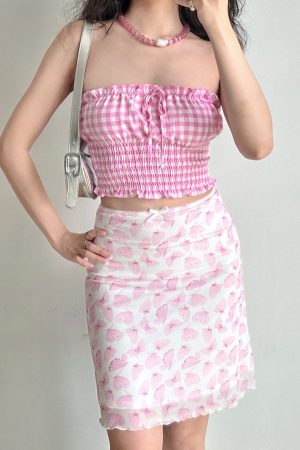 High-Waisted Slim Fit Butterfly Print Half-Length Skirt for Women - Retro European American Style Summer Bodycon Fashion