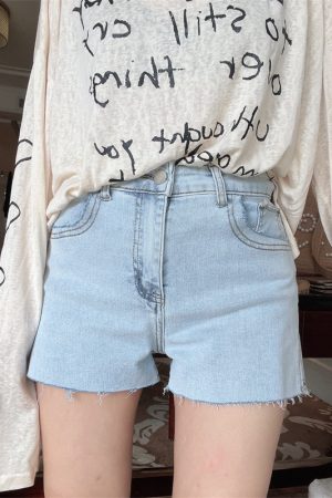 High-Waisted Stretch Denim Shorts for Women - 2024 Spring/Summer American Vintage Hot Pants, Super Versatile Y2K Style