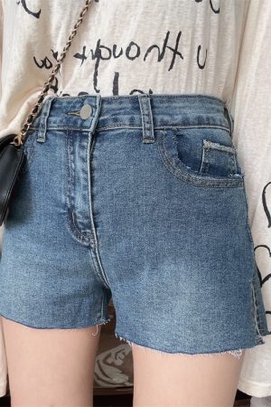 High-Waisted Stretch Denim Shorts for Women - 2024 Spring/Summer American Vintage Hot Pants, Super Versatile Y2K Style