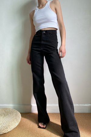 High-Waisted Wide-Leg Jeans for Women - American Retro Style, Loose Fit, Slimming, Floor-Length, Trendy 90s Fashion