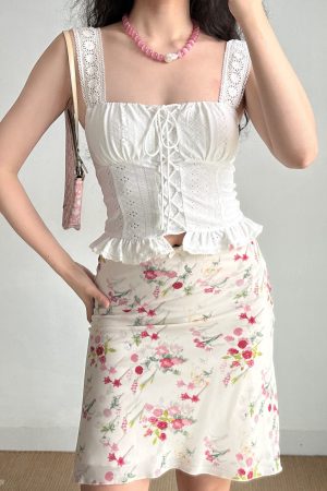 Hollow Floral Pattern Camisole for Women - DIY European American Style Summer Top with Wide Shoulder Straps