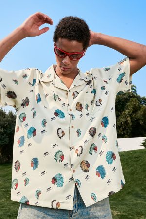 Ice Silk Cool Feel Hawaiian Short Sleeve Floral Shirt - Vintage Unisex 2025 Summer Style, Floral Print, Relaxed Fit, Tropical Vibes