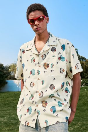 Ice Silk Cool Feel Hawaiian Short Sleeve Floral Shirt - Vintage Unisex 2025 Summer Style, Floral Print, Relaxed Fit, Tropical Vibes