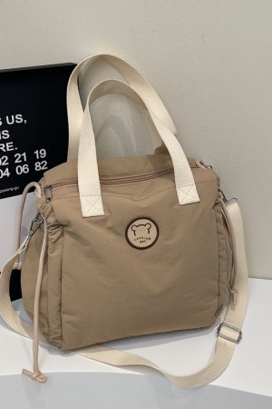 Japanese Harajuku Large-Capacity Canvas Tote Bag for Women - Simple 2025 Student Shoulder Bag for Commuting and Everyday Use