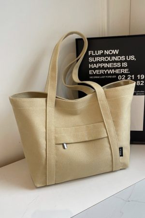 Japanese-Style Canvas Tote Bag for Women, Trendy Large Capacity Shoulder Bag for School, Commuting, and Everyday Use 2025