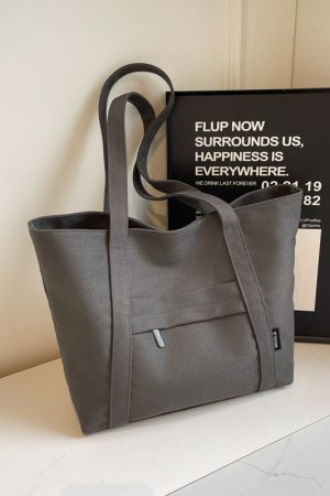 Japanese-Style Canvas Tote Bag for Women, Trendy Large Capacity Shoulder Bag for School, Commuting, and Everyday Use 2025