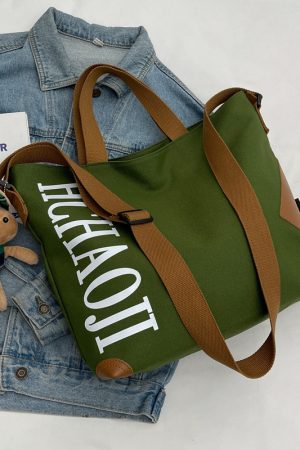 Japanese-Style Large Capacity Canvas Tote Bag for Women - Versatile Casual Commuting Handbag & Crossbody Bag