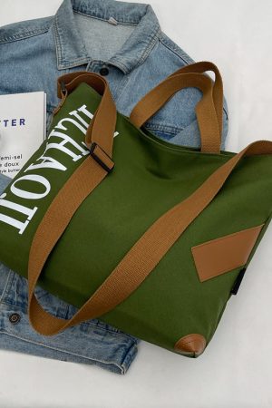 Japanese-Style Large Capacity Canvas Tote Bag for Women - Versatile Casual Commuting Handbag & Crossbody Bag