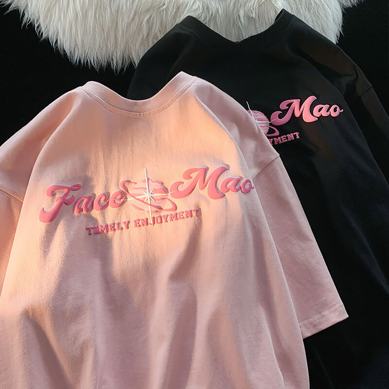 Japanese-Style Minimalist Cotton Short-Sleeve T-Shirt for Men and Women, Plus Size, Loose-Fitting Unisex Couple Top Japanese-Style Minimalist Cotton Short-Sleeve T-Shirt for Men and Women, Plus Size, Loose-Fitting Unisex Couple Top