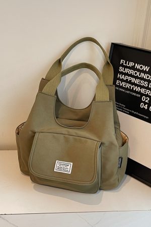 Japanese-Style Oxford Cloth Tote Bag for Women - 2025 Model, Large Capacity Handheld Shoulder Bag for Commuting and Classes