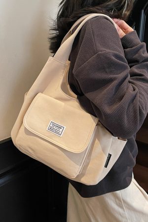 Japanese-Style Oxford Cloth Tote Bag for Women - 2025 Model, Large Capacity Handheld Shoulder Bag for Commuting and Classes