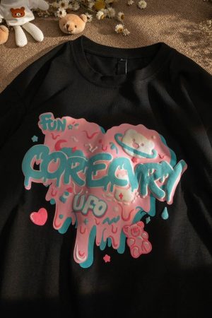 Japanese-Style Retro Cartoon Bear Cotton Short-Sleeve T-Shirt Plus Size for Women & Men - Trendy Loose Fit for Y2K Fashion