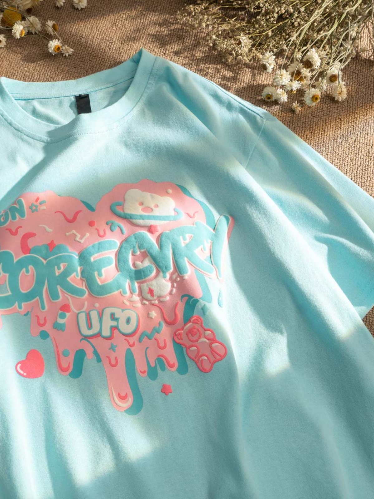 Japanese-Style Retro Cartoon Bear Cotton Short-Sleeve T-Shirt Plus Size for Women & Men - Trendy Loose Fit for Y2K Fashion Japanese-Style Retro Cartoon Bear Cotton Short-Sleeve T-Shirt Plus Size for Women & Men - Trendy Loose Fit for Y2K Fashion