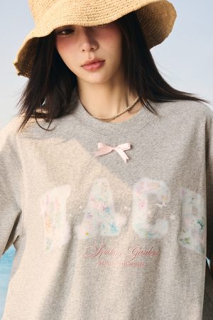 Korean Fairy Style Short Sleeve Sunscreen T-shirt - Cool Feeling Solona Tee for Summer, Playful Design, Perfect for Y2K Fashion